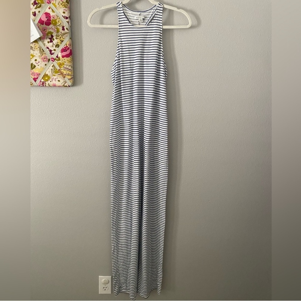 American Eagle Outfitters Striped Maxi Dress - Navy and White